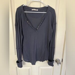 Free People Slate Military Mix Henley 100% Cotton
